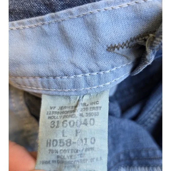 Riveted by Lee Denim Carpenter Bib Overalls Dungarees Size Lp Dungarees Y2K - Picture 4 of 8